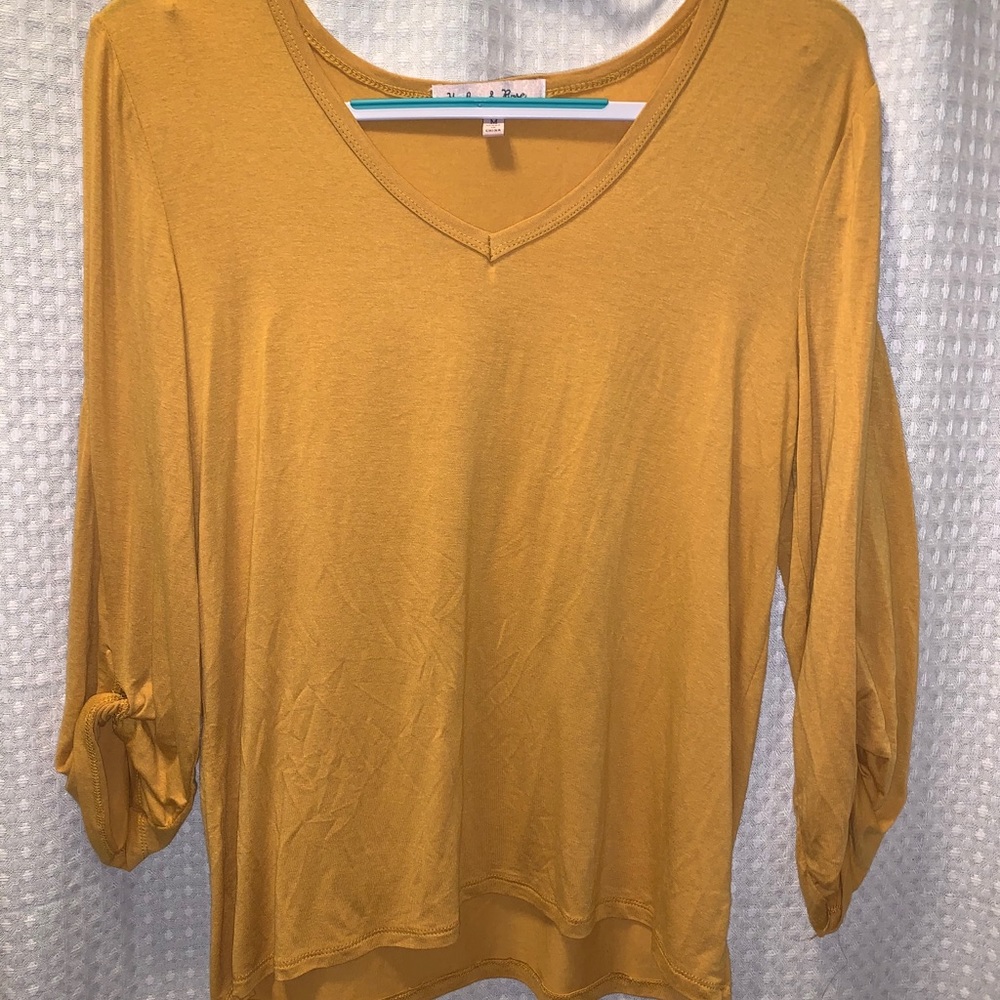 Mustard top, Harlow & Rose.